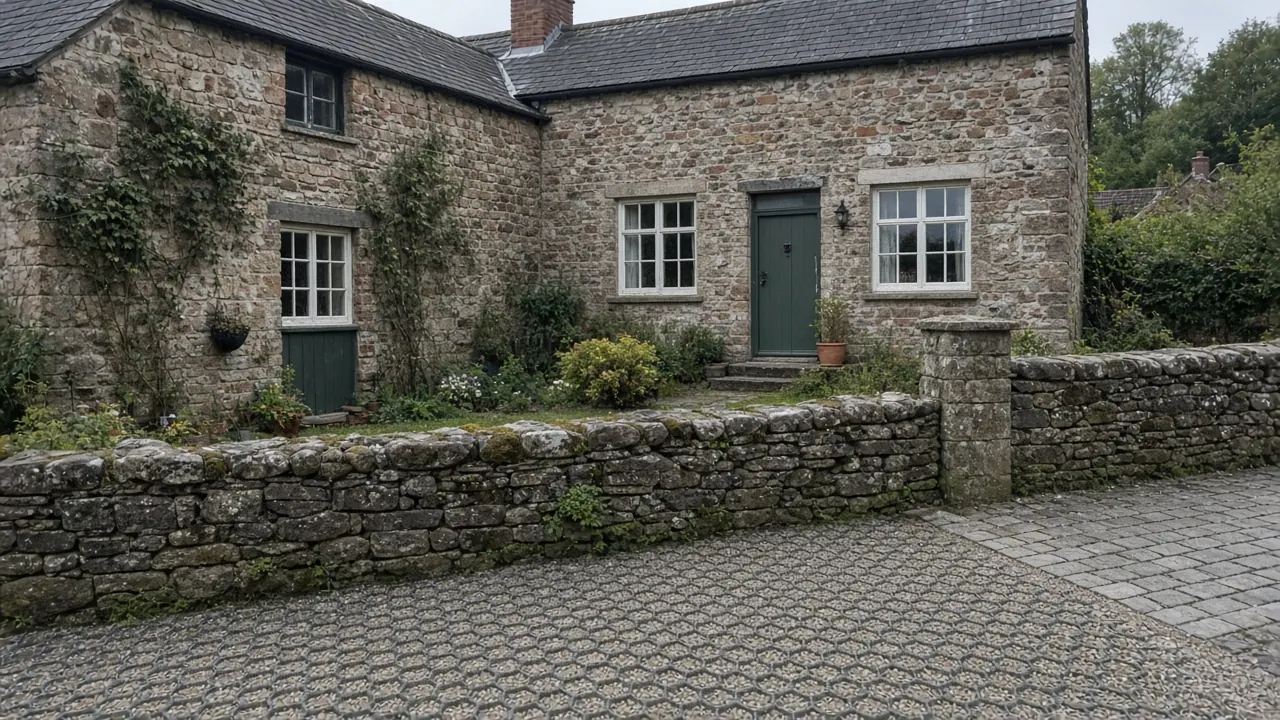 Example image: stone cottage in Hart village with a gravel drive